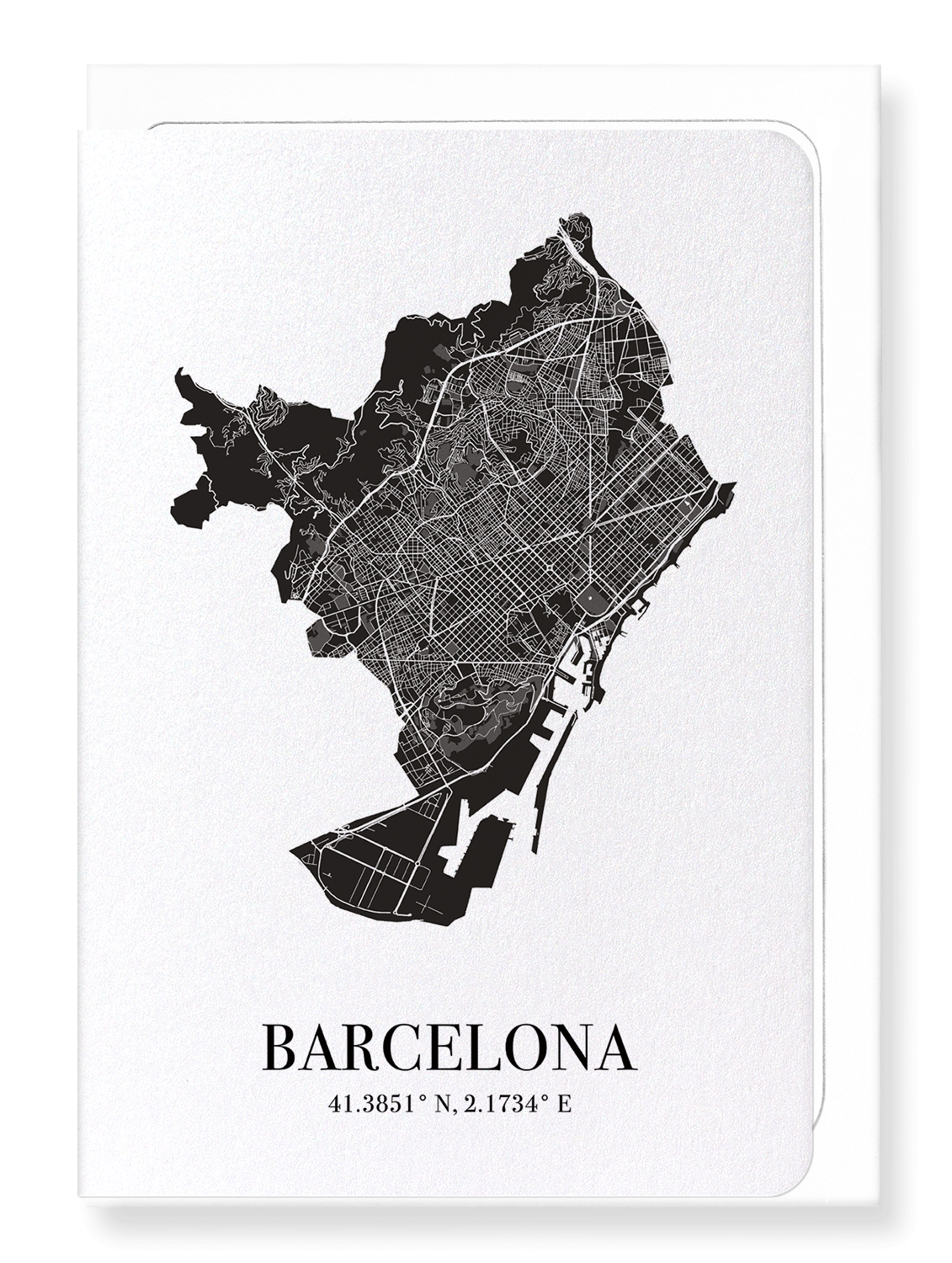 BARCELONE CUTOUT: Map Cutout Greeting Card