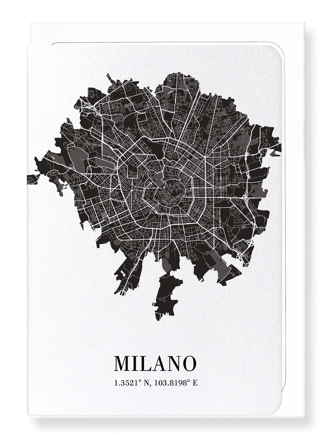 MILAN CUTOUT: Map Cutout Greeting Card