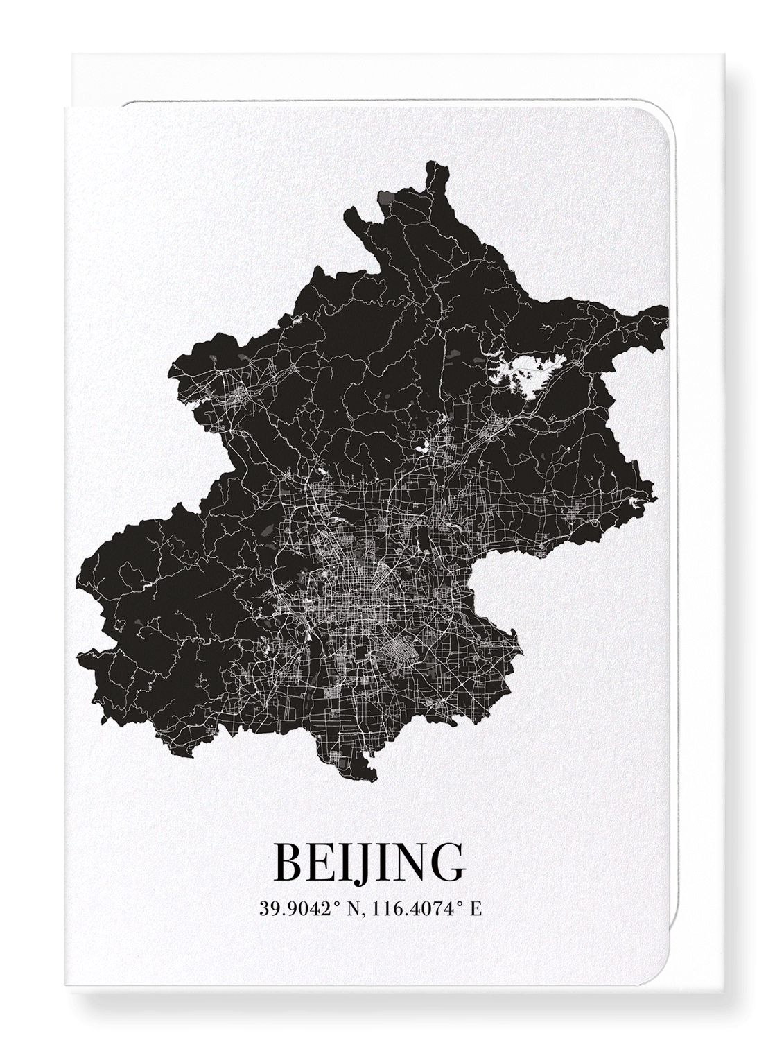 BEIJING CUTOUT: Map Cutout Greeting Card