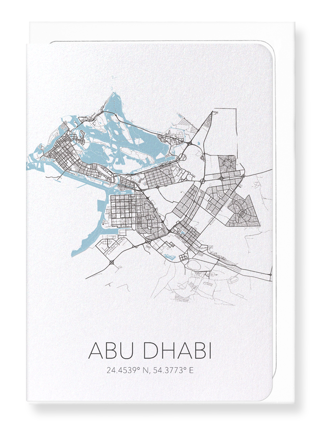 ABU DHABI CUTOUT: Map Cutout Greeting Card