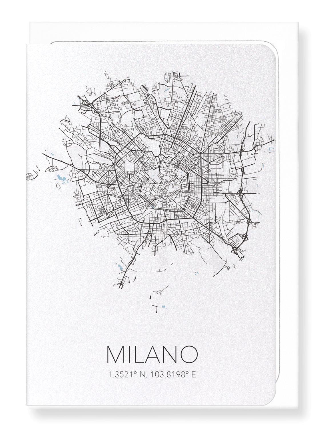 MILAN CUTOUT: Map Cutout Greeting Card