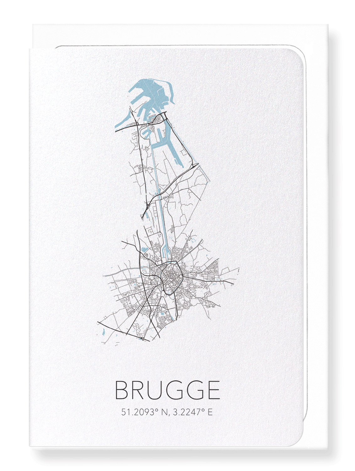 BRUGES CUTOUT: Map Cutout Greeting Card