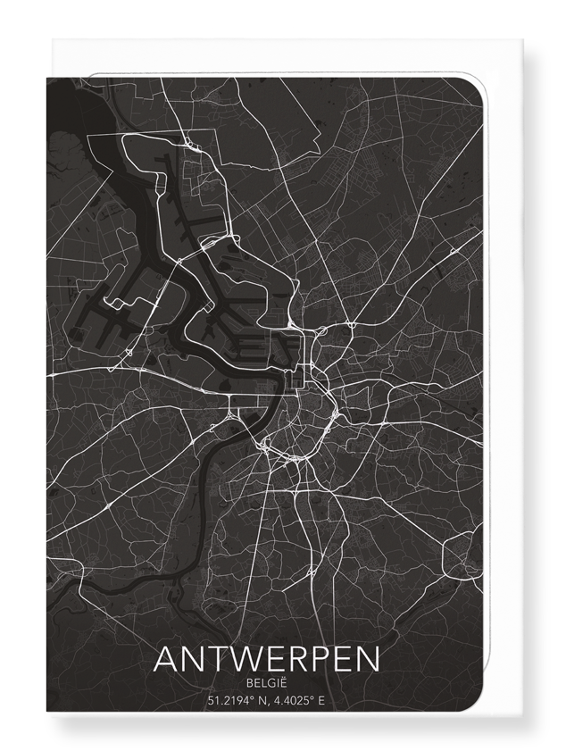 ANTWERP FULL: Map Full Greeting Card