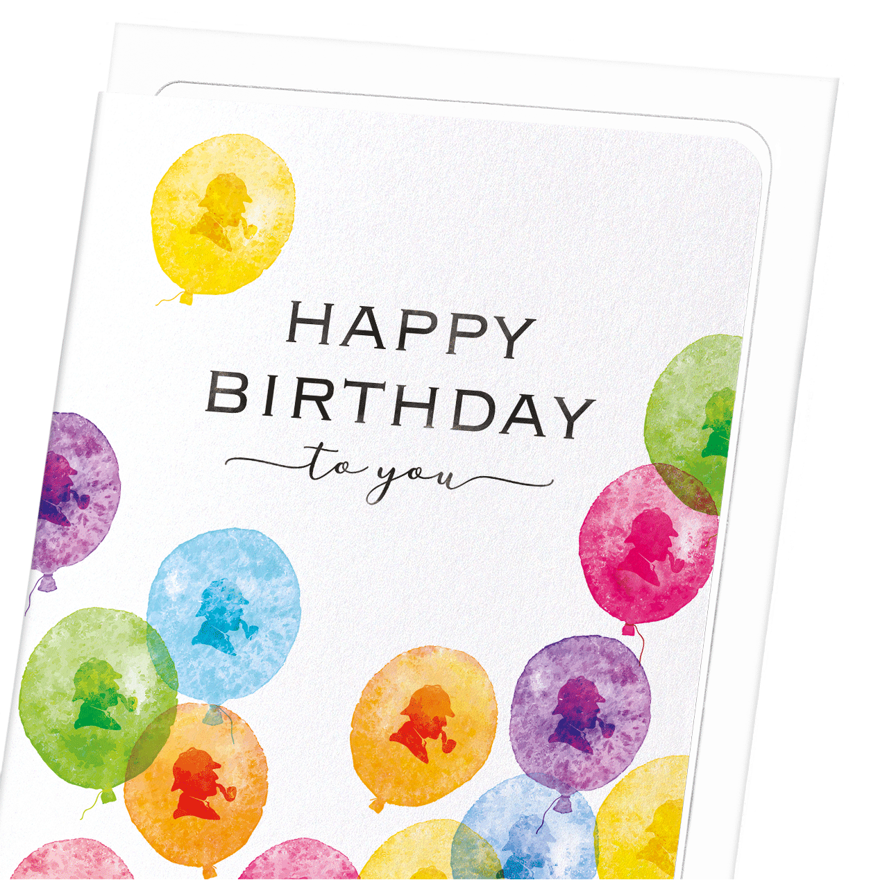 SHERLOCK HOLMES BIRTHDAY BALLOONS: Bespoke Greeting Card