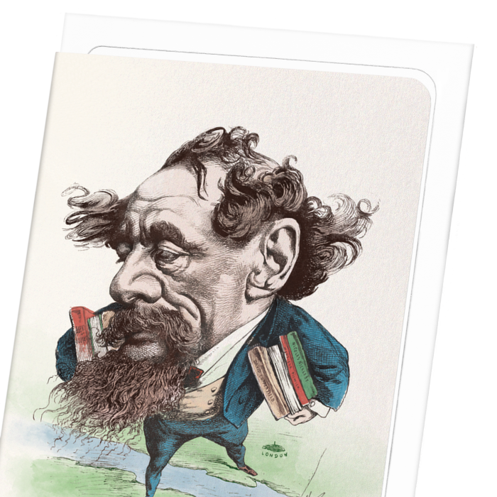 CARICATURE OF CHARLES DICKENS (1868): Painting Greeting Card