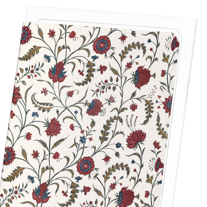 BRODERIE FLORALE ROUGE (XVIIIE S.): Pattern Greeting Card