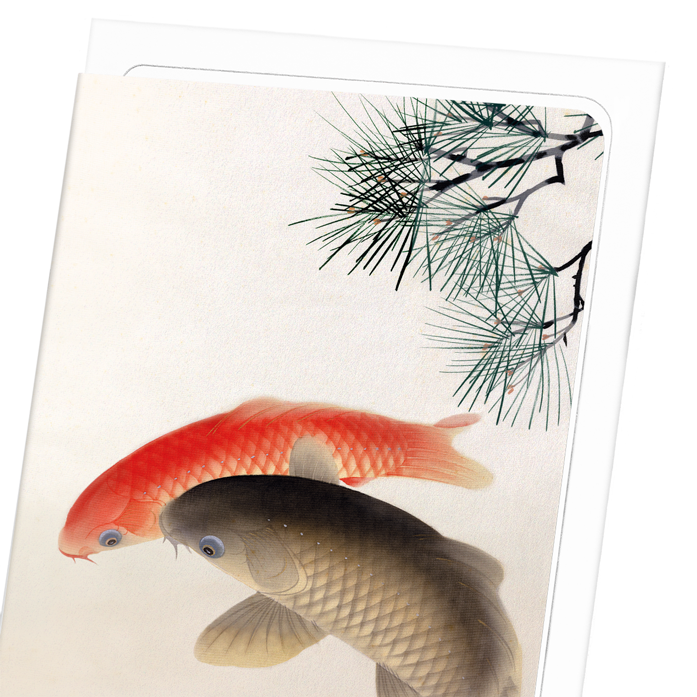 CARPS AND PINE: Japanese Greeting Card