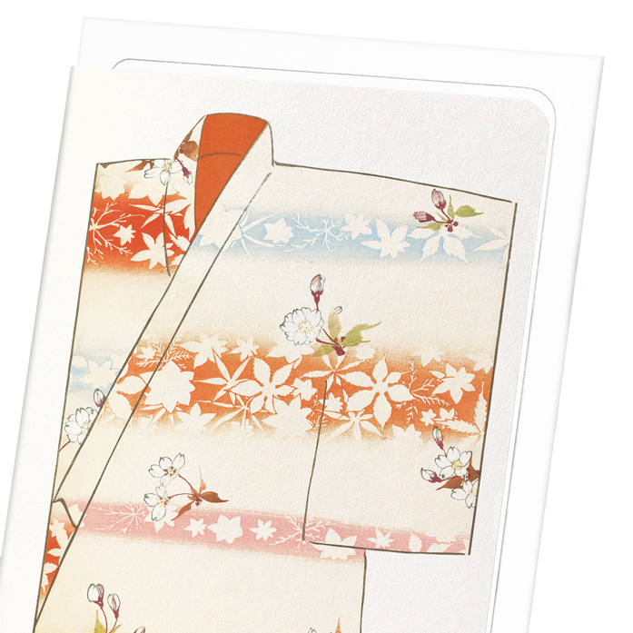 KIMONO OF SPRING AND AUTUMN (1899): Japanese Greeting Card