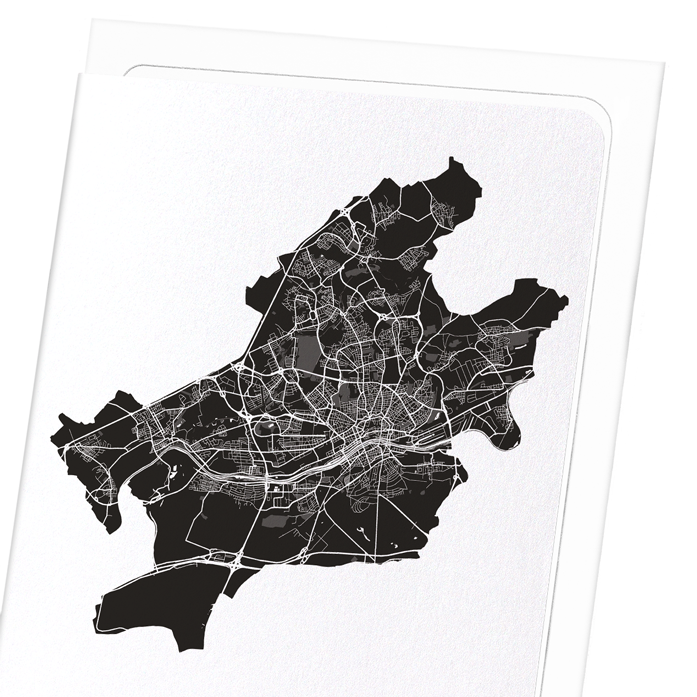 FRANKFURT CUTOUT: Map Cutout Greeting Card