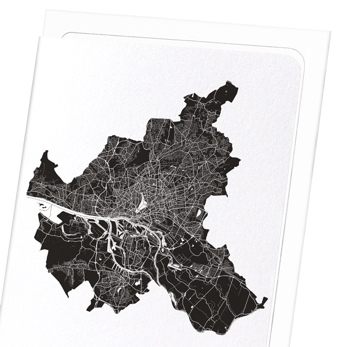 HAMBURG CUTOUT: Map Cutout Greeting Card