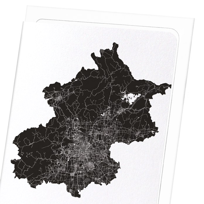 BEIJING CUTOUT: Map Cutout Greeting Card