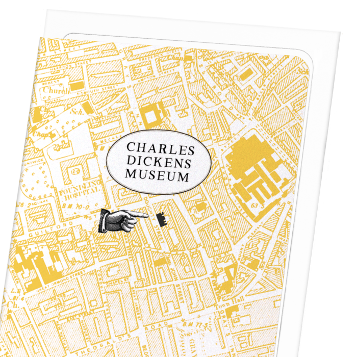 CHARLES DICKENS MUSEUM: Map Zoom Greeting Card