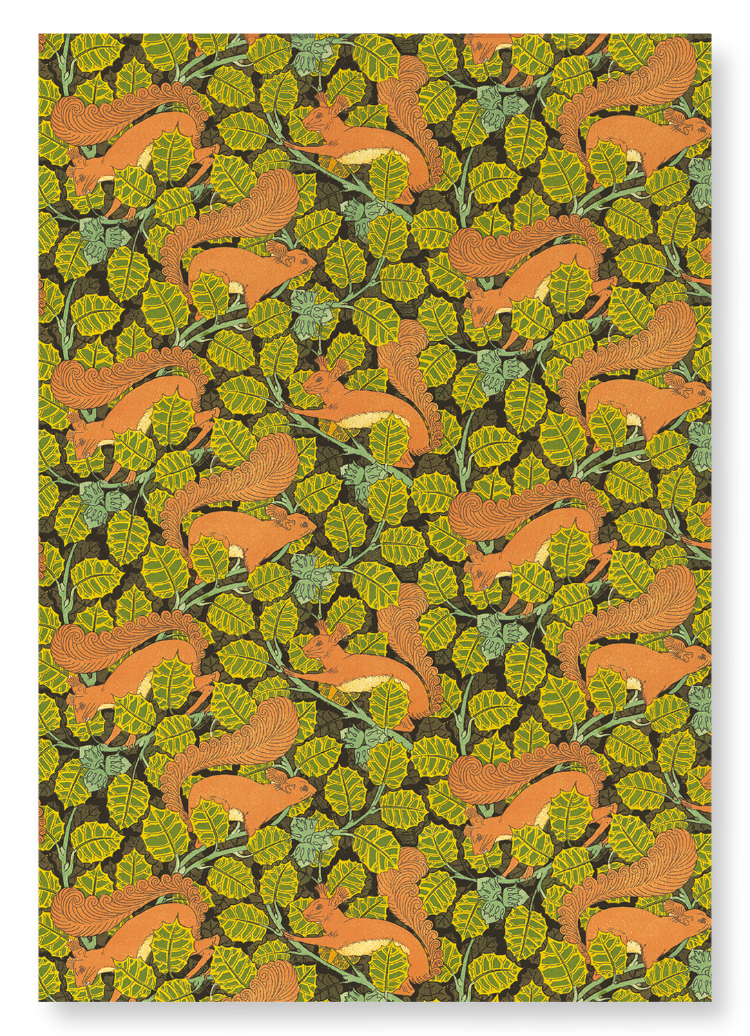 SQUIRRELS AND HAZEL TREE (1897): Pattern Art Print