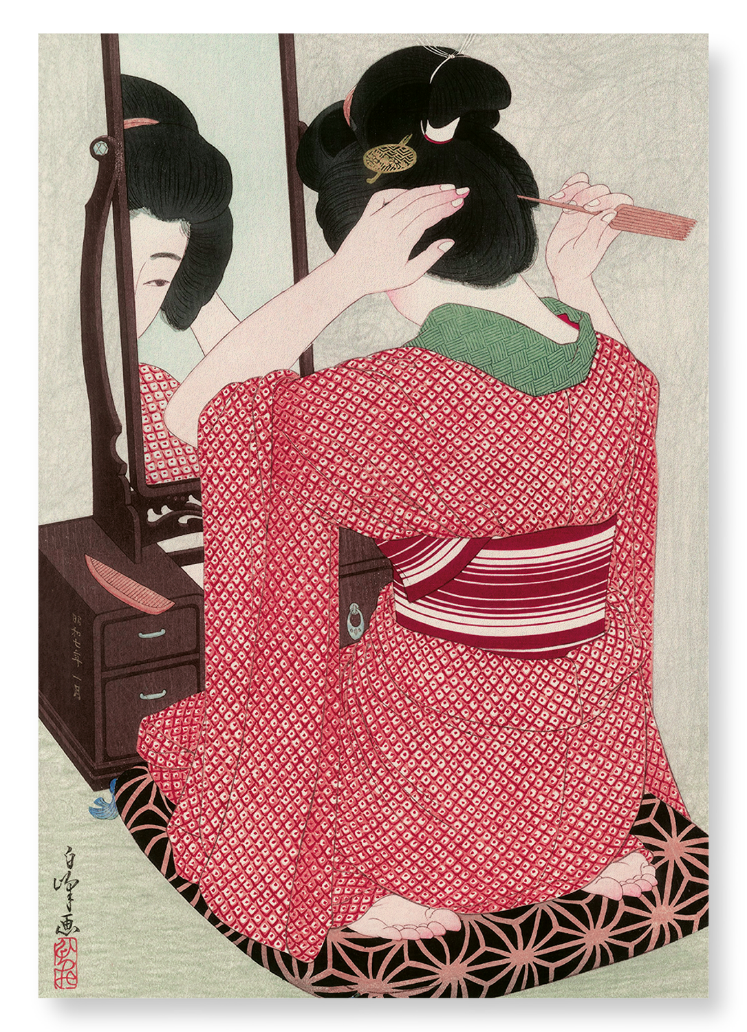 BEFORE THE MIRROR: Japanese Art Print