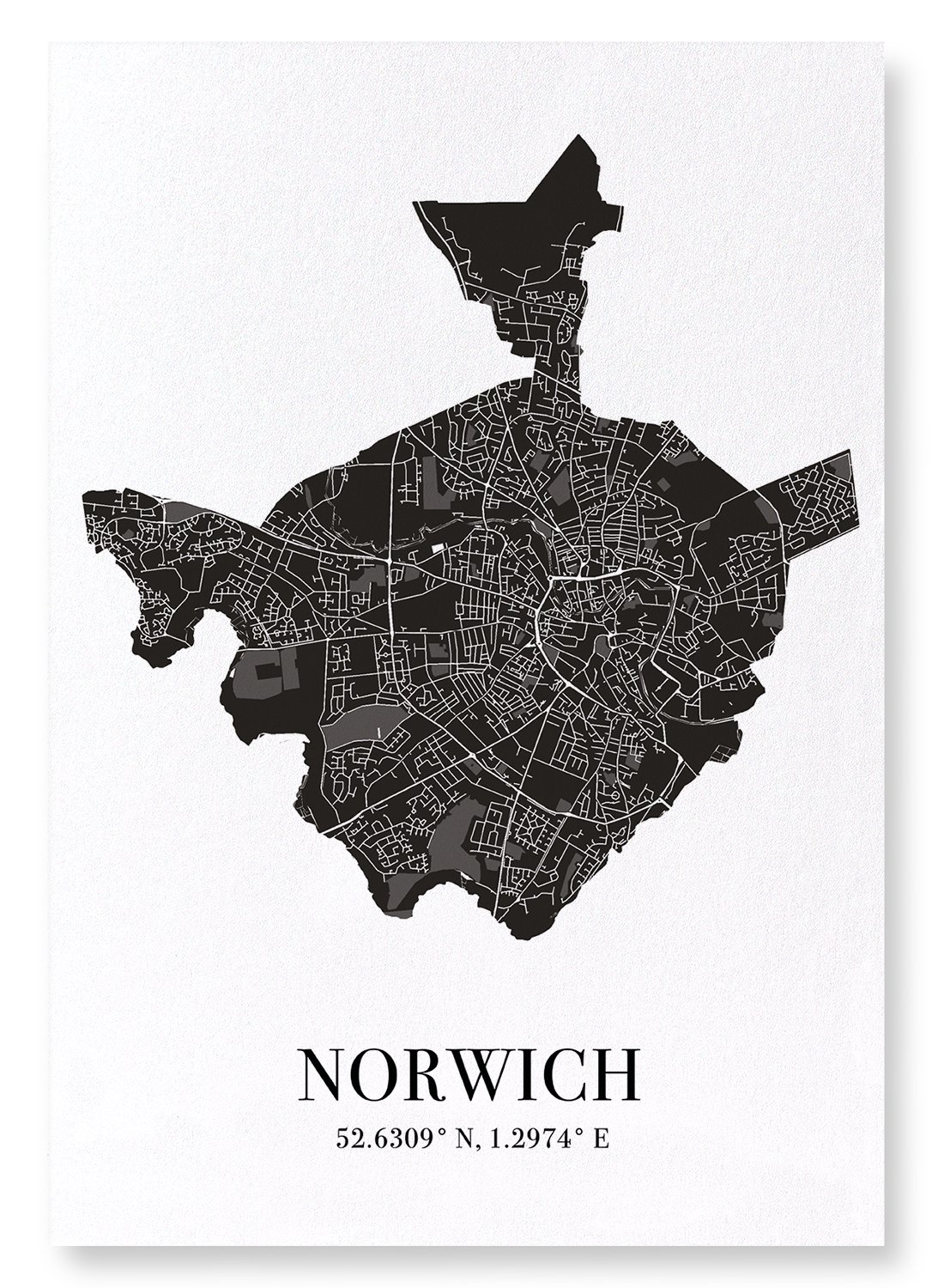 NORWICH CUTOUT: Map Cutout Art Print