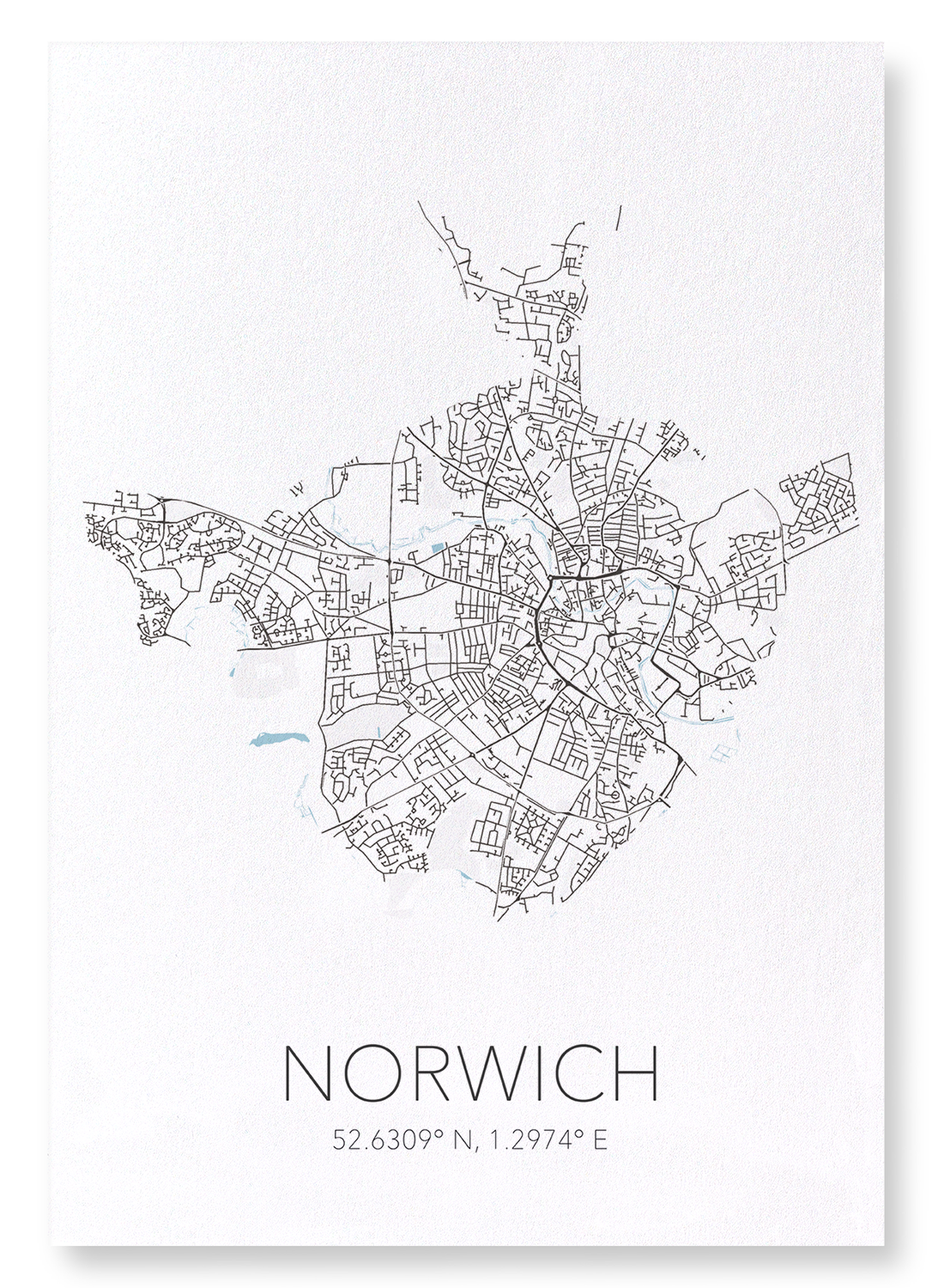 NORWICH CUTOUT: Map Cutout Art Print