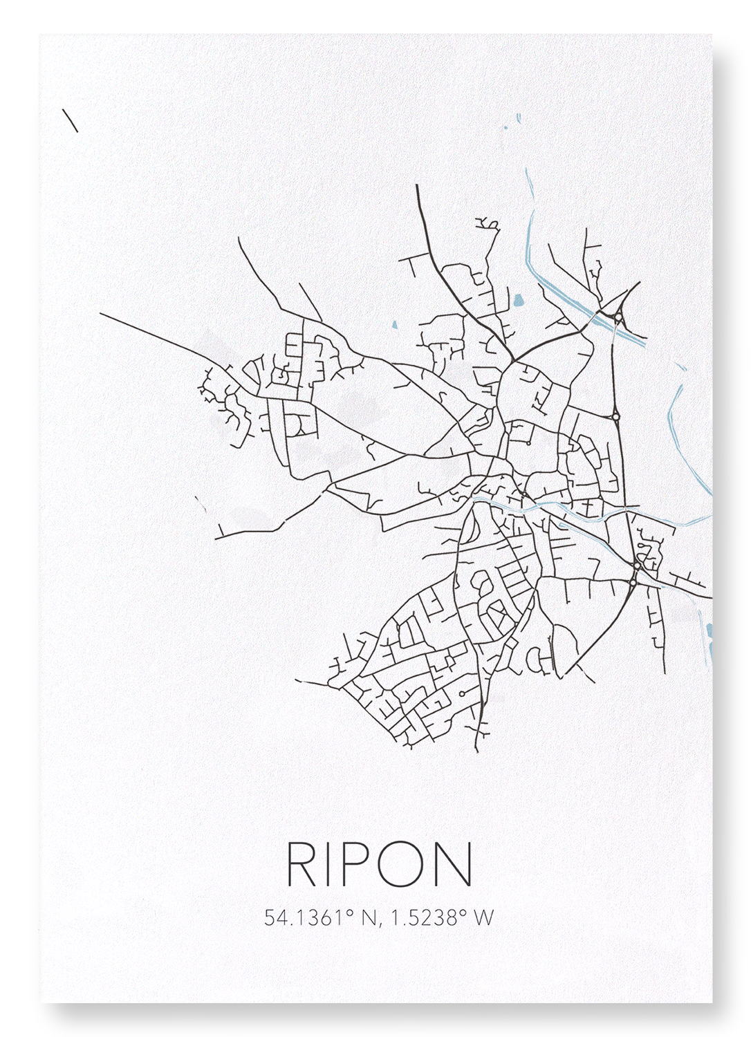 RIPON CUTOUT: Map Cutout Art Print