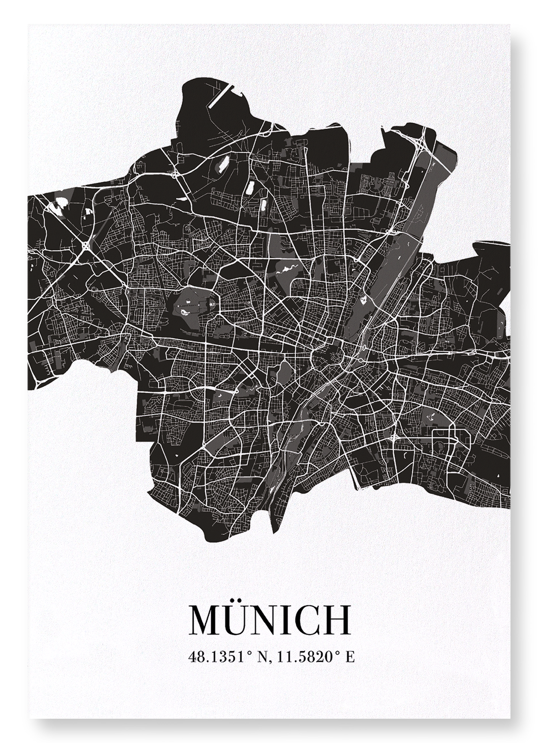 MUNICH CUTOUT: Map Cutout Art Print