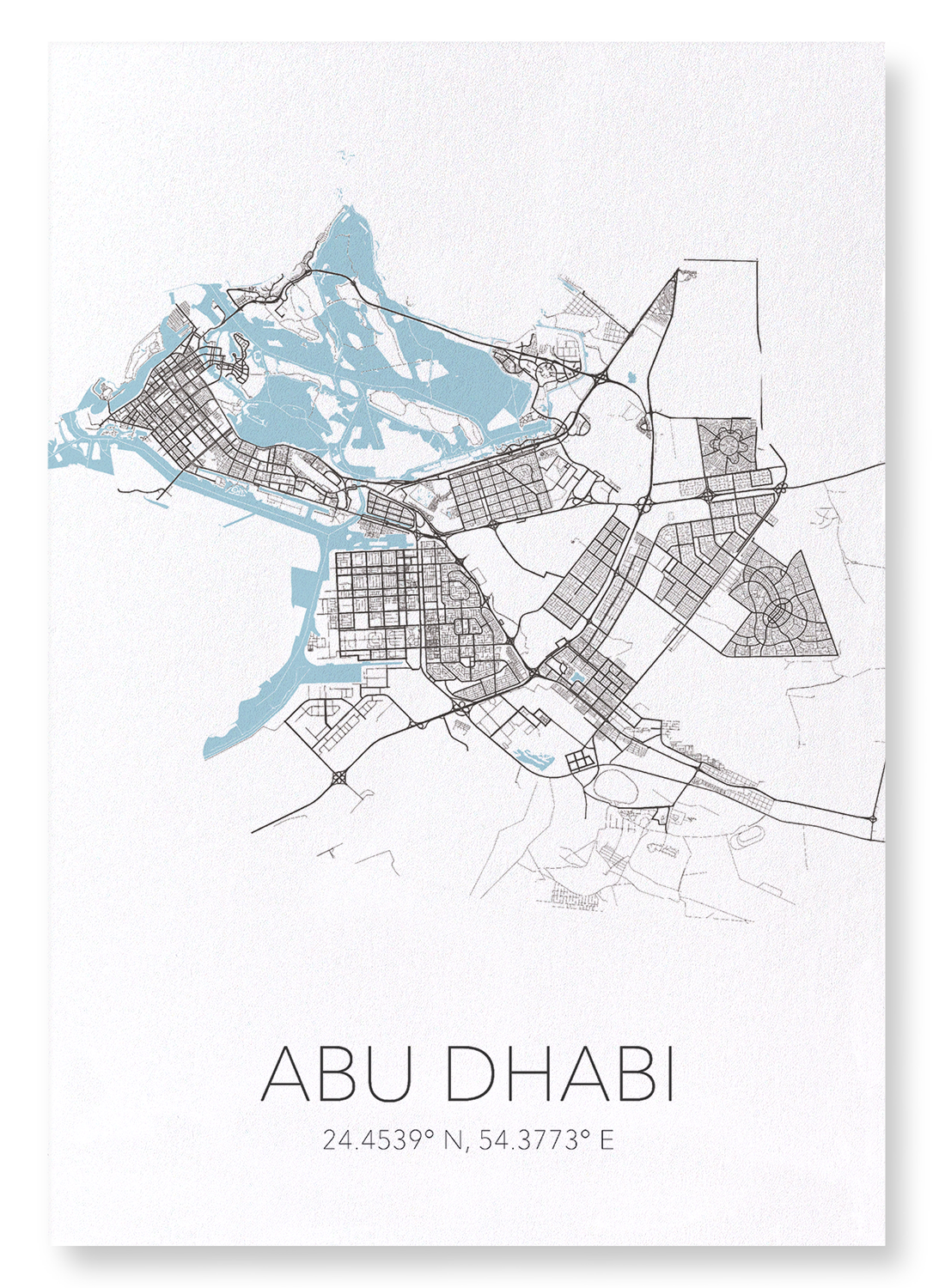 ABU DHABI CUTOUT: Map Cutout Art Print