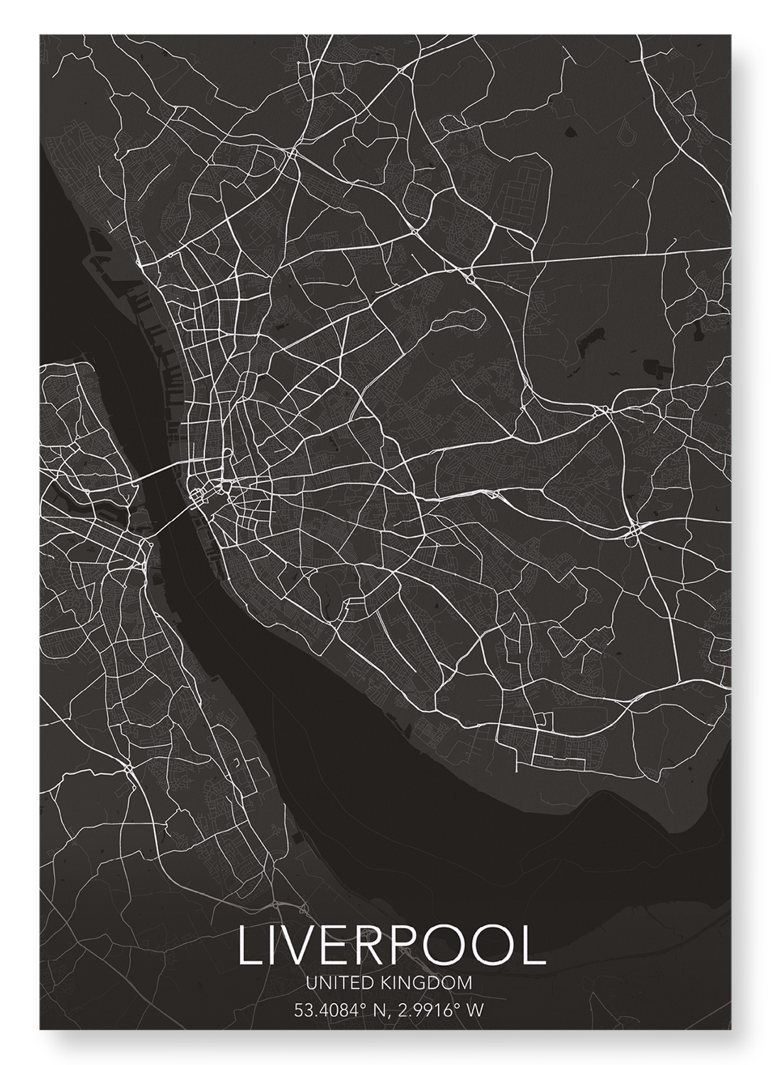 LIVERPOOL FULL MAP: Map Full Art Print