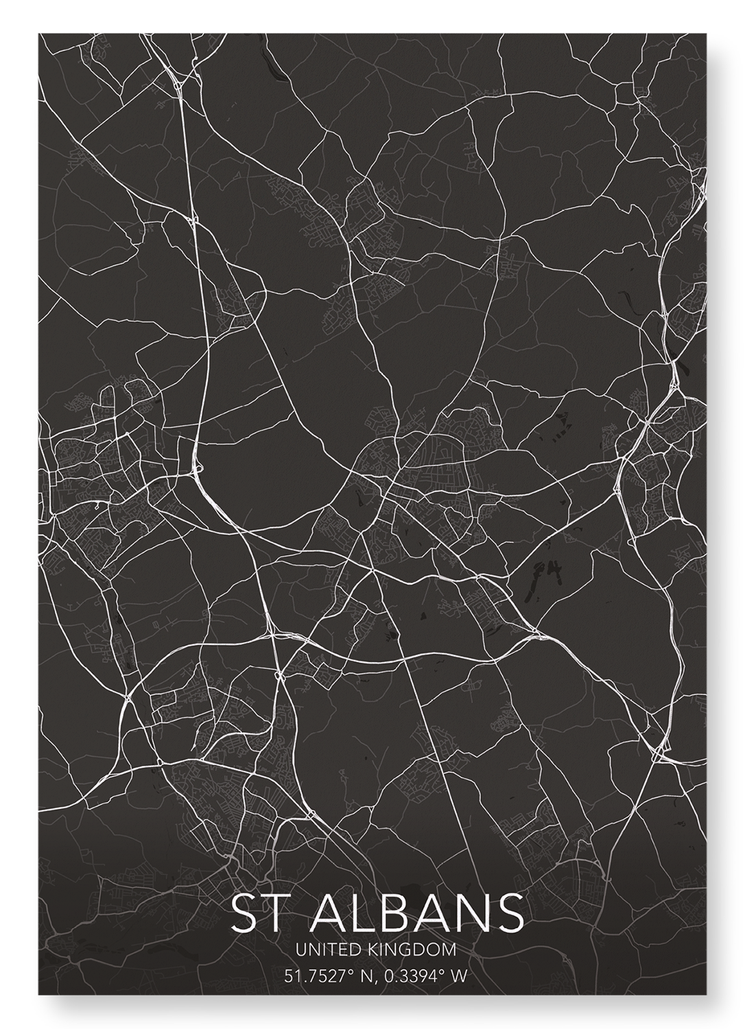 ST. ALBANS FULL MAP: Map Full Art Print