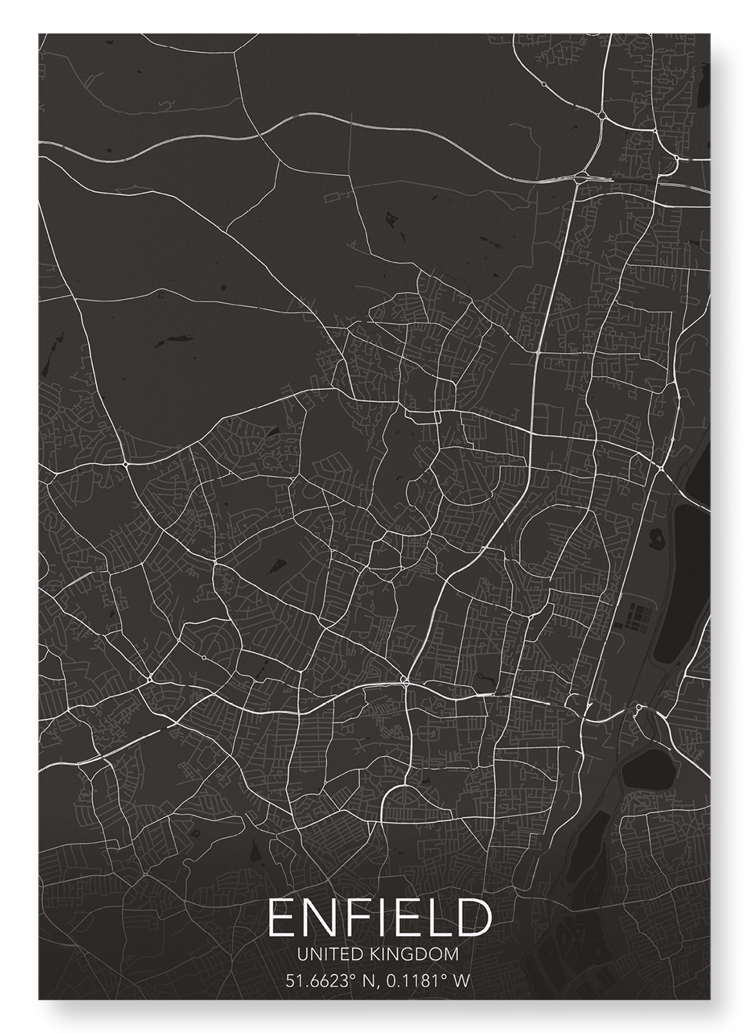 ENFIELD FULL MAP: Map Full Art Print