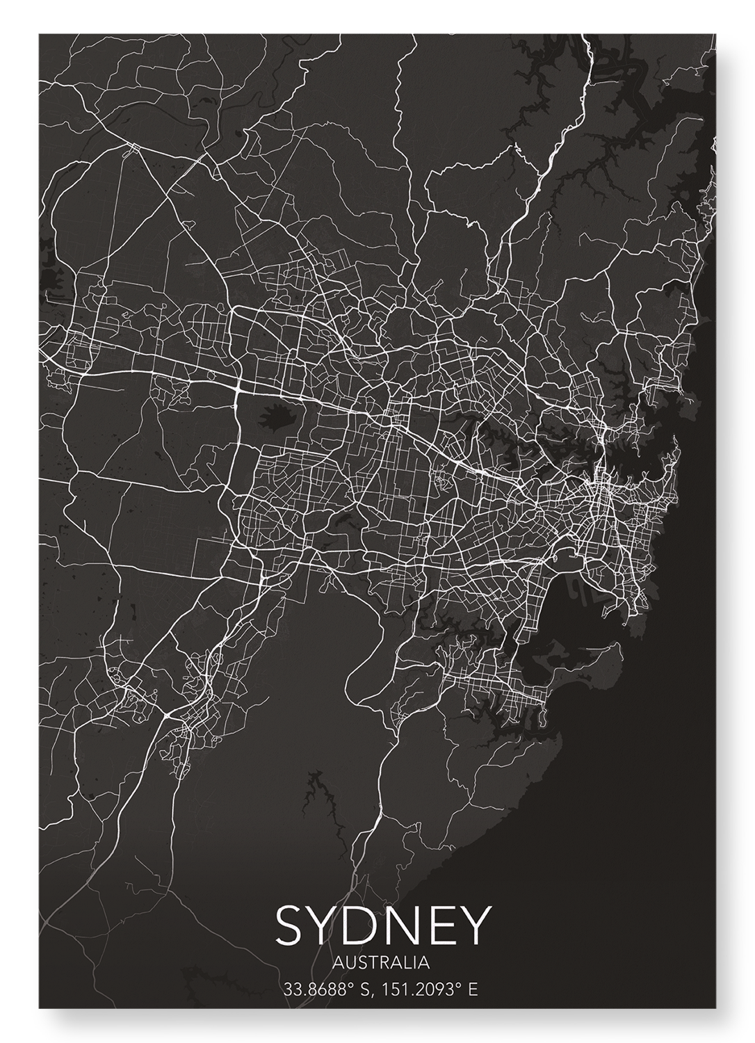 SYDNEY FULL MAP: Map Full Art Print