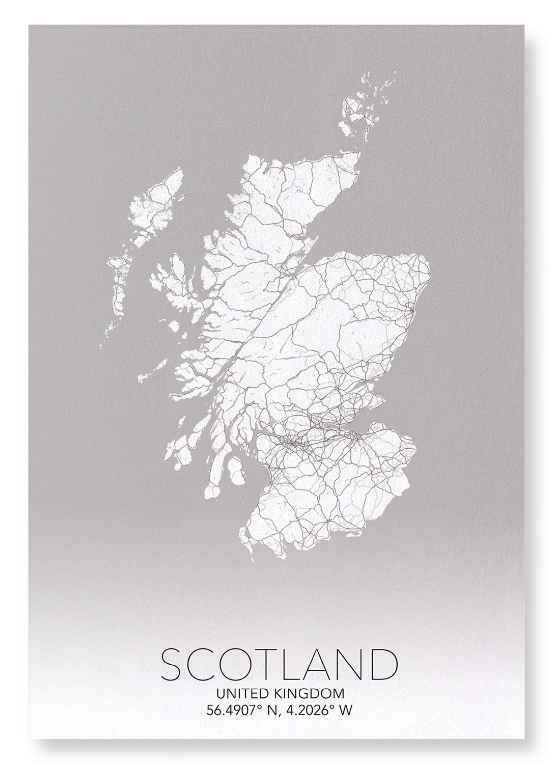 SCOTLAND FULL MAP: Map Full Art Print