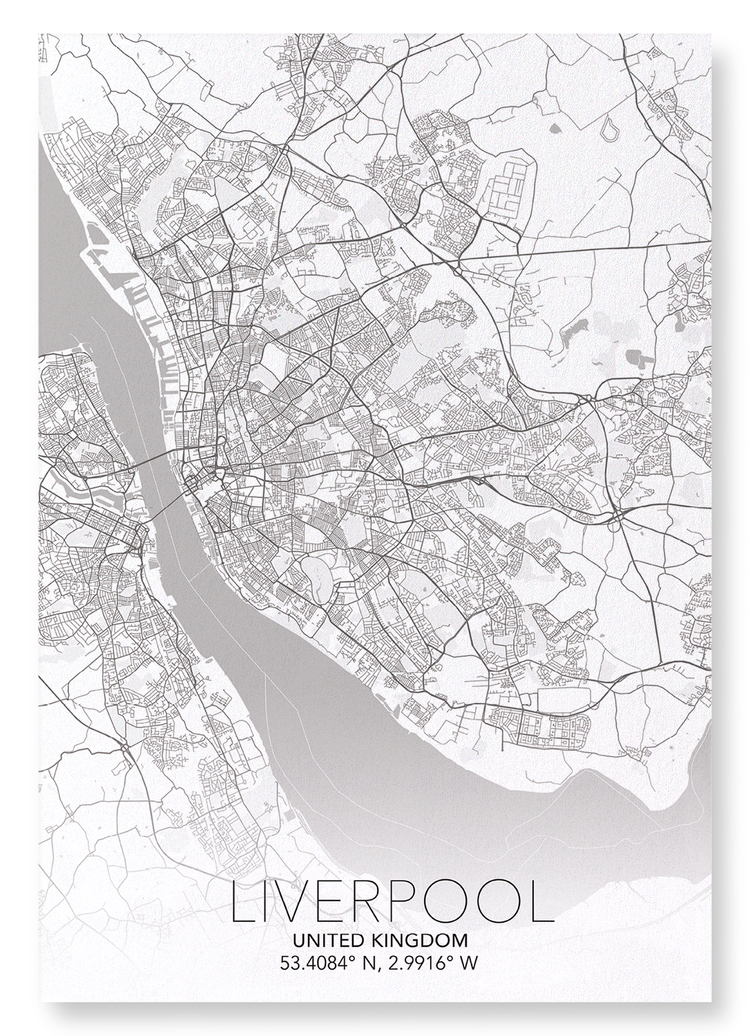 LIVERPOOL FULL MAP: Map Full Art Print