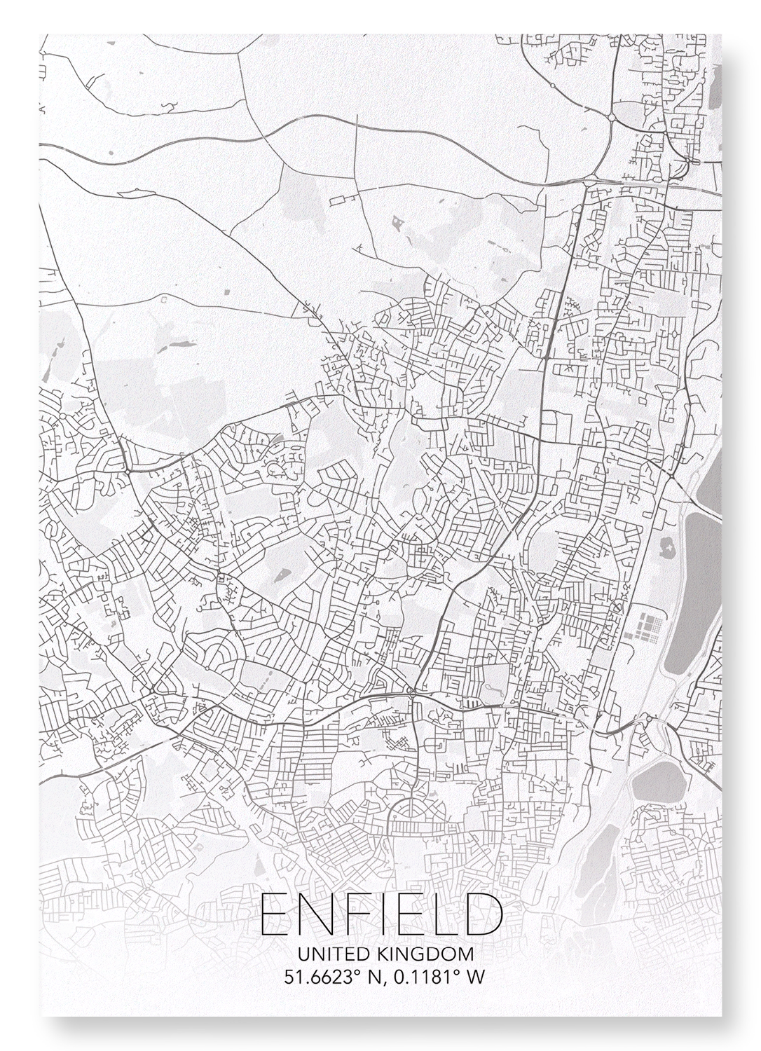 ENFIELD FULL MAP: Map Full Art Print