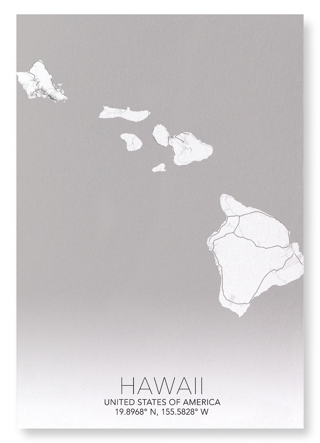 HAWAII FULL MAP: Map Full Art Print