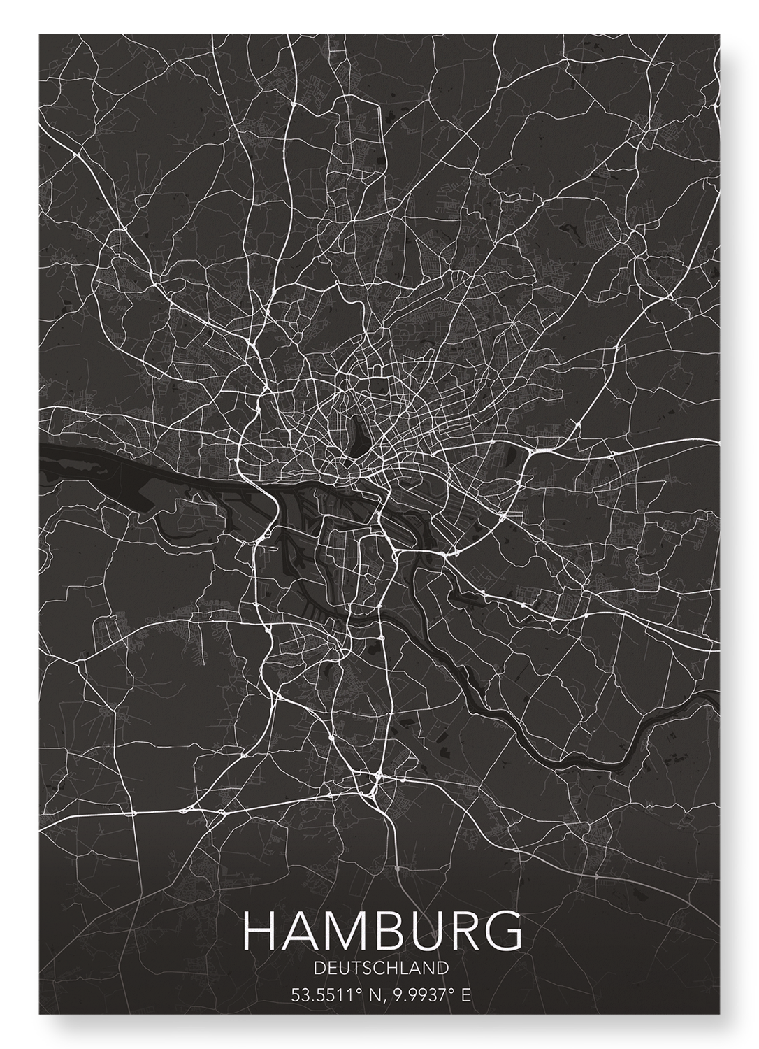 HAMBURG FULL: Map Full Art Print