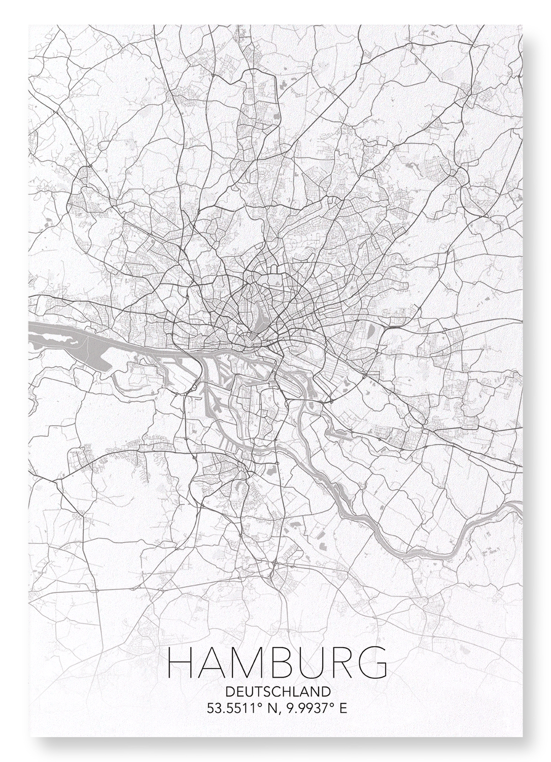 HAMBURG FULL: Map Full Art Print