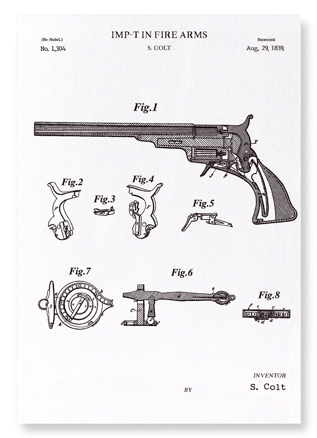 PATENT OF IMP-T IN FIRE ARMS (1839): Patent Art Print