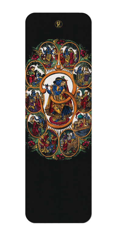 Ezen Designs - RADHA ET KRISHNA INSCRITS DANS UN "OM" - Bookmark - Front