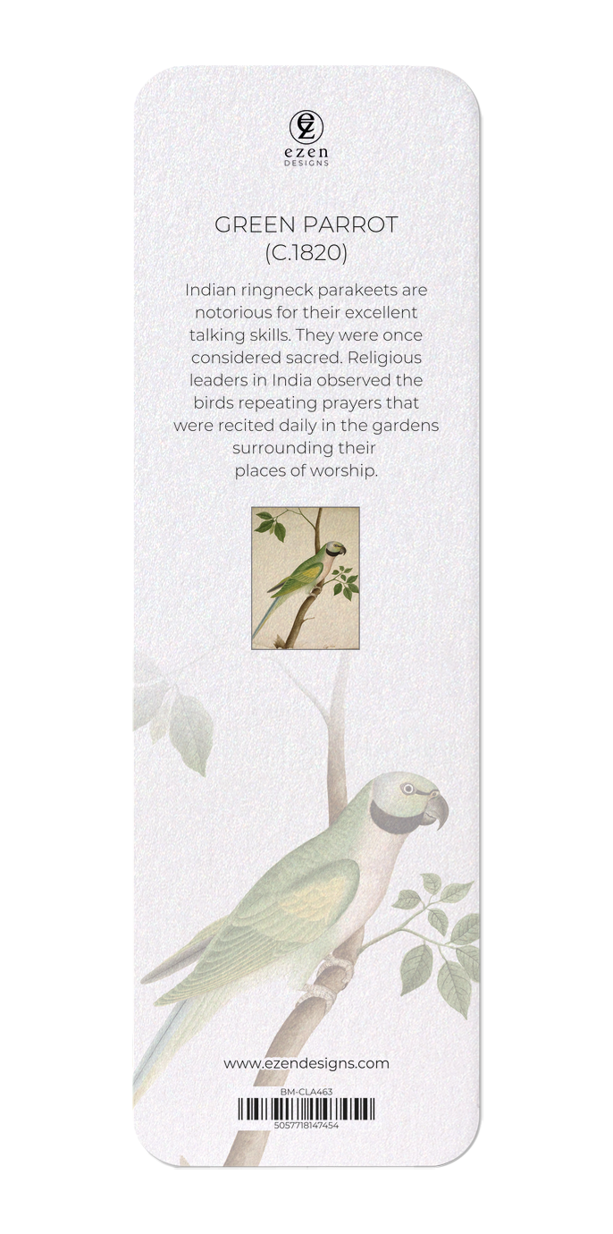 Ezen Designs - Green Parrot (c.1820) - Bookmark - Back