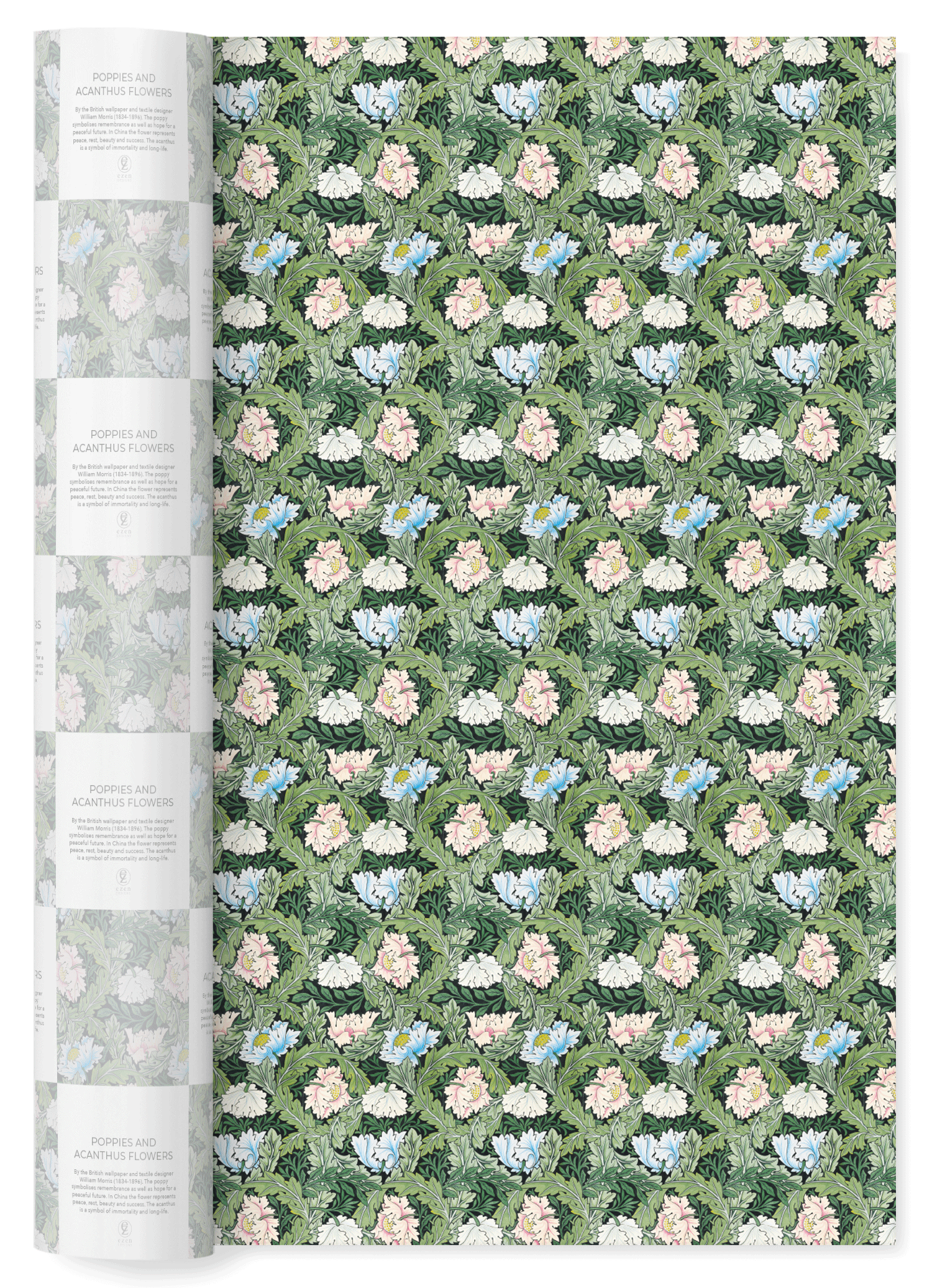 POPPIES AND ACANTHUS FLOWERS: Wrapping Paper
