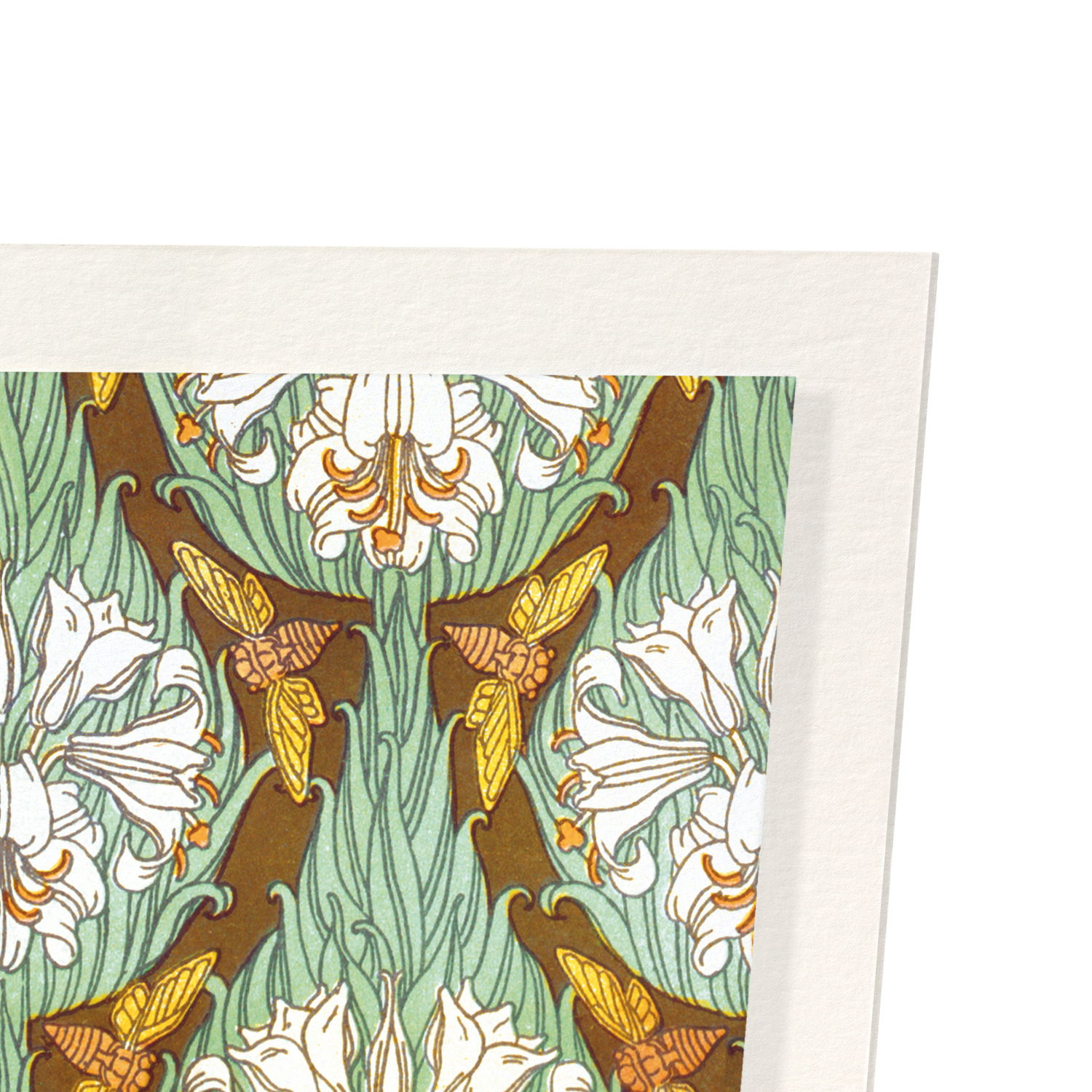 CICADAS AND LILIES BY MAURICE VERNEUIL (1897): Pattern Art Print